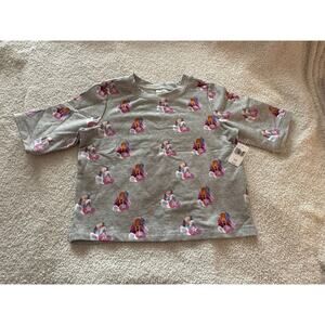 NEW Disney FROZEN Elsa and Anna Girls Purple 3/4 Sleeve T-Shirt Large 10/12